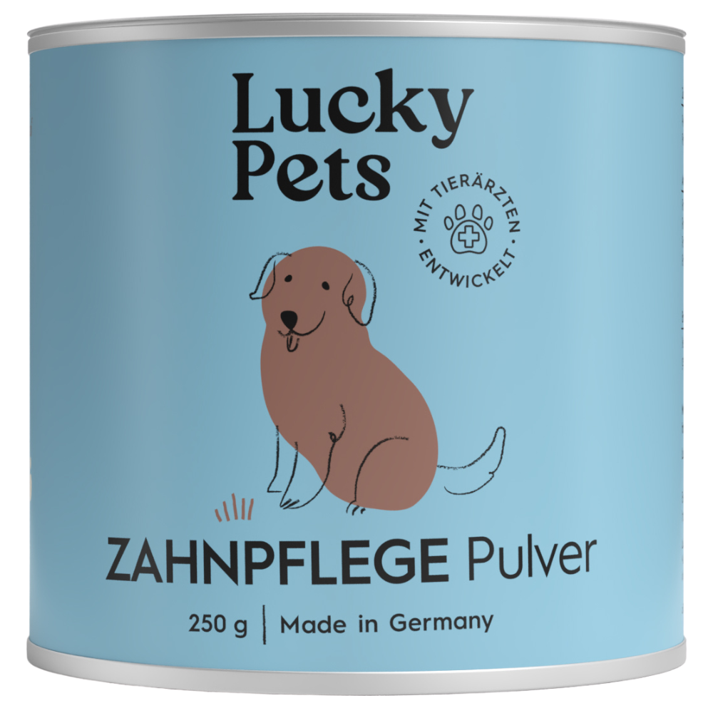 Lucky Pets Zahnpflegepulver für Hunde – ohne Bürste, 100% natürlich