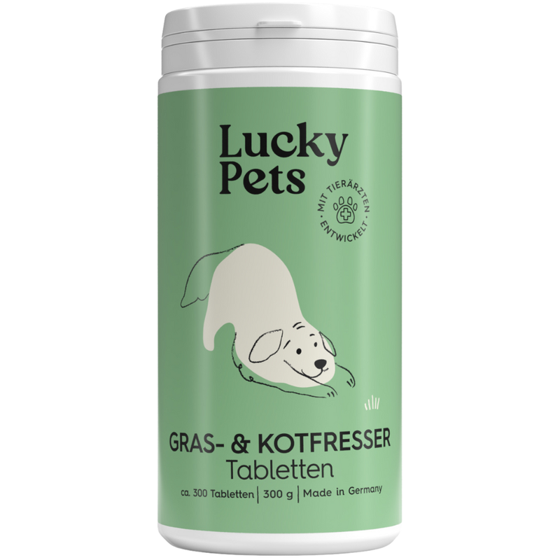 Lucky Pets Gras & Kotfresser Tabletten für Hunde – 100 % pflanzlich, Made in Germany