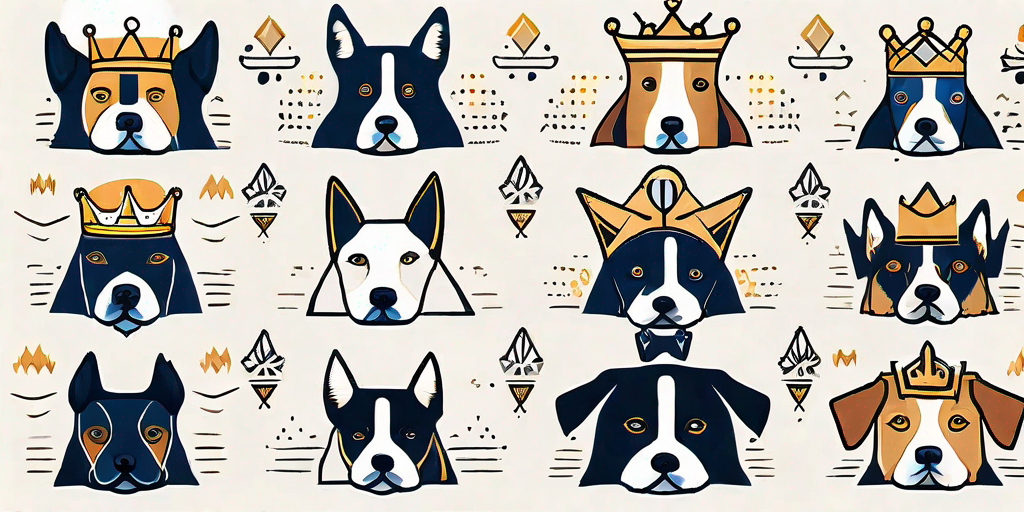 Ten different royal-looking dogs