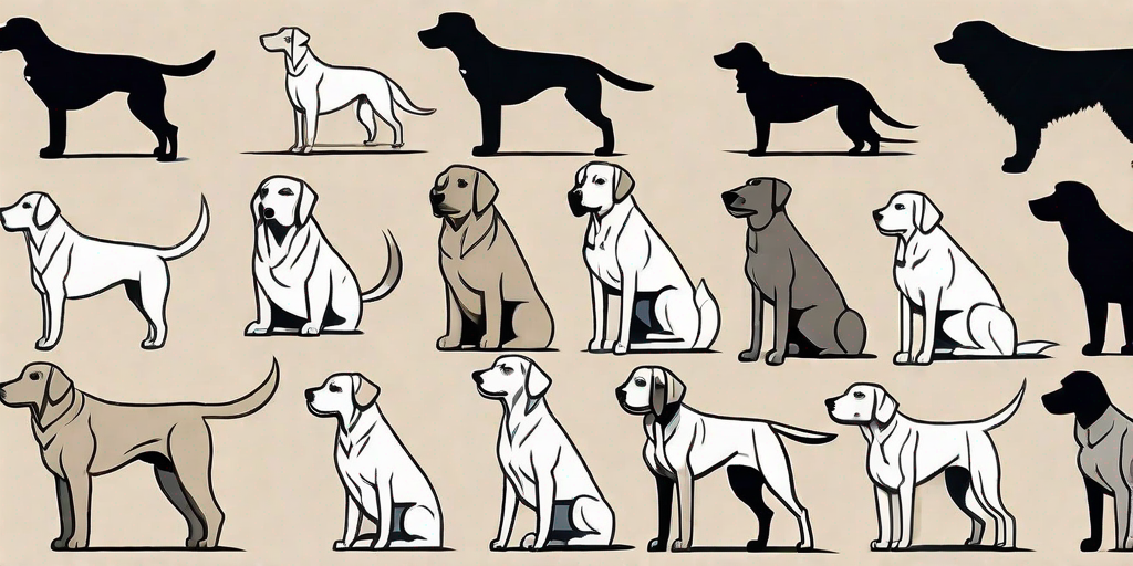 14 different dog breeds