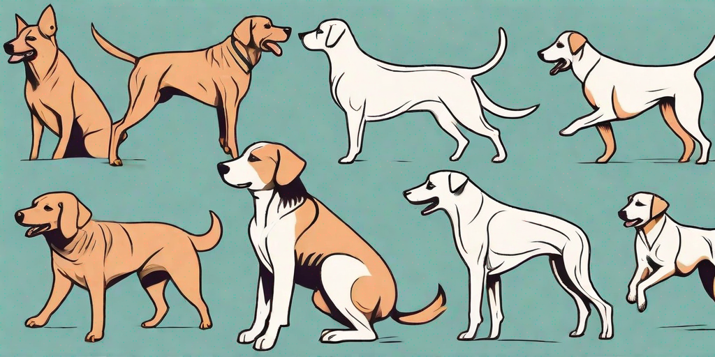Ten different breeds of dogs