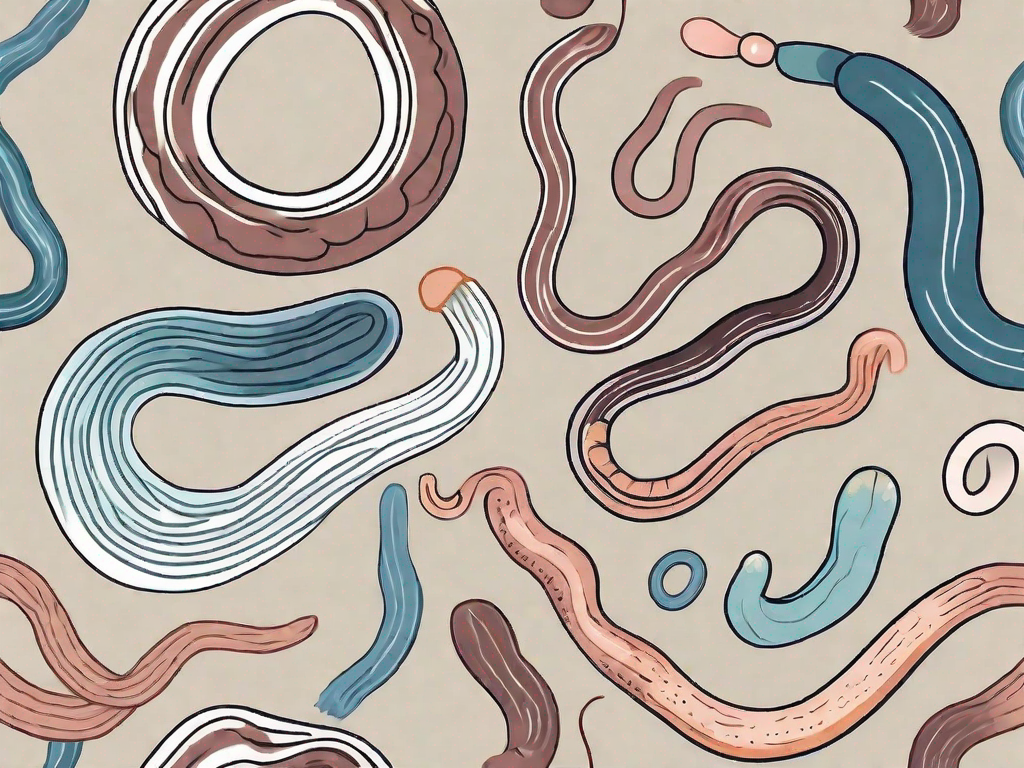 Various types of intestinal worms commonly found in dogs