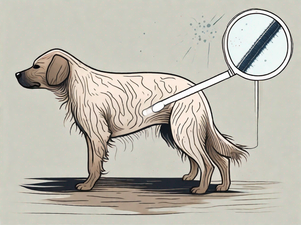 A dog showing signs of canine scabies such as hair loss and skin irritation