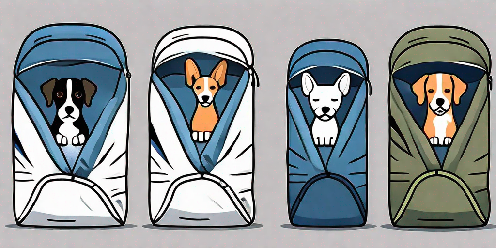Five different styles of dog sleeping bags