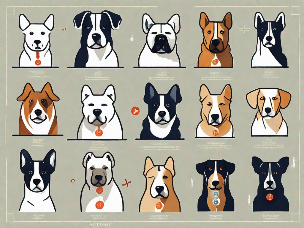 A variety of different dog breeds with small