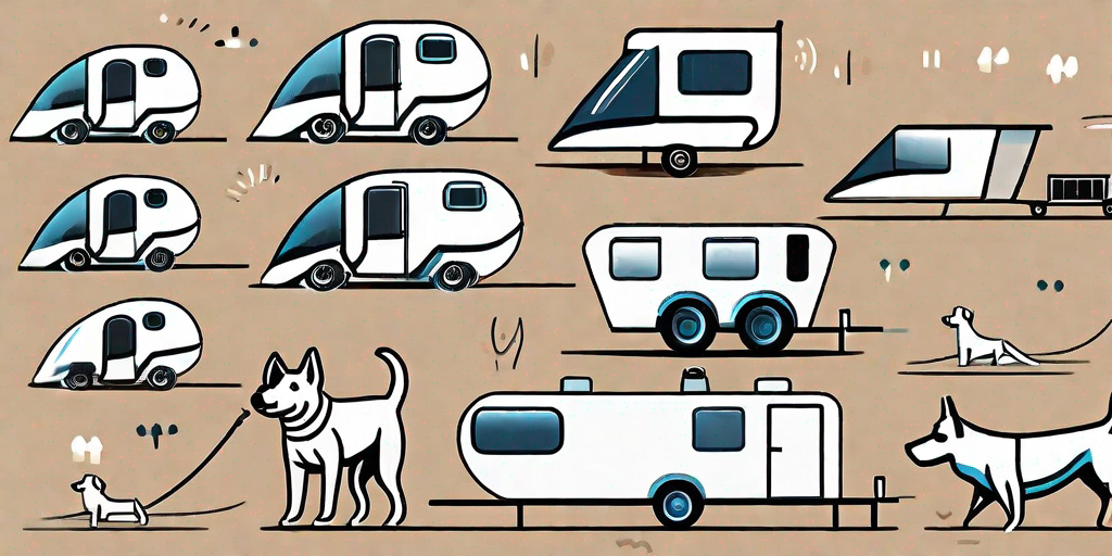 A variety of different dog trailers