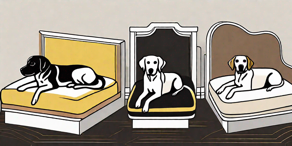 Several different styles of comfortable and luxurious dog beds