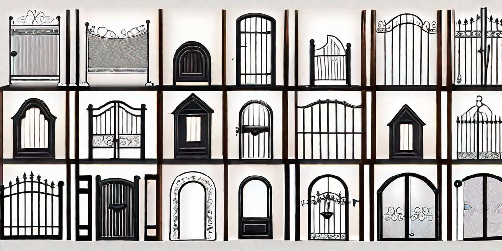 A variety of hundegitter (dog gates) in different styles and materials