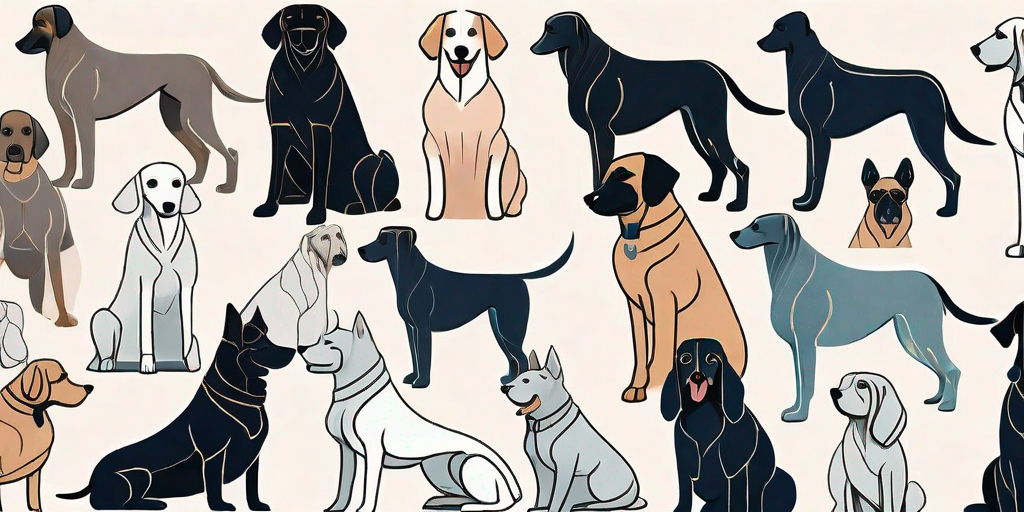 Several diverse and elegant dog breeds