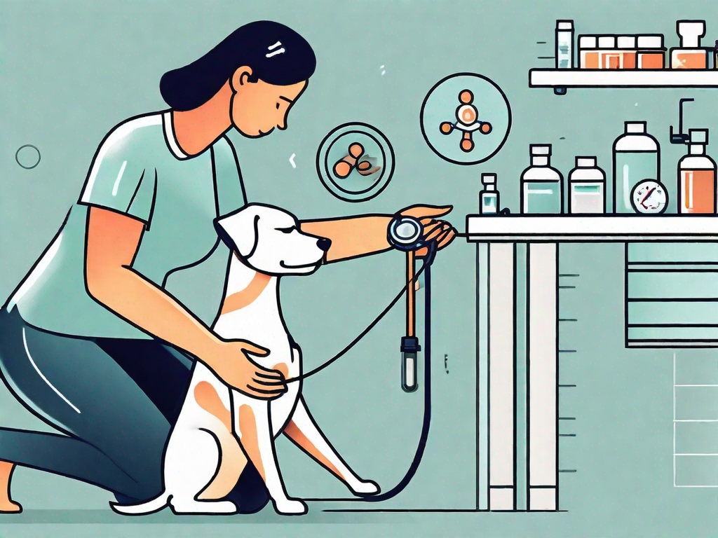 A dog undergoing a veterinary examination