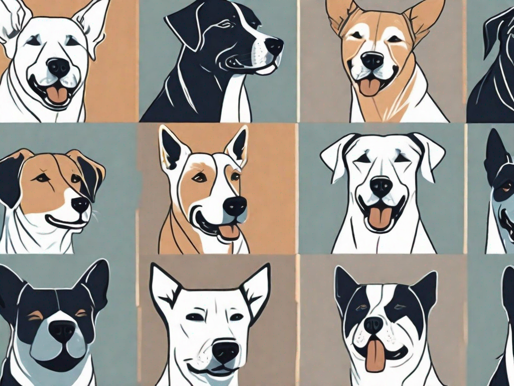 Several different breeds of dogs