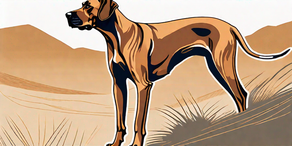A rhodesian ridgeback dog in a majestic pose