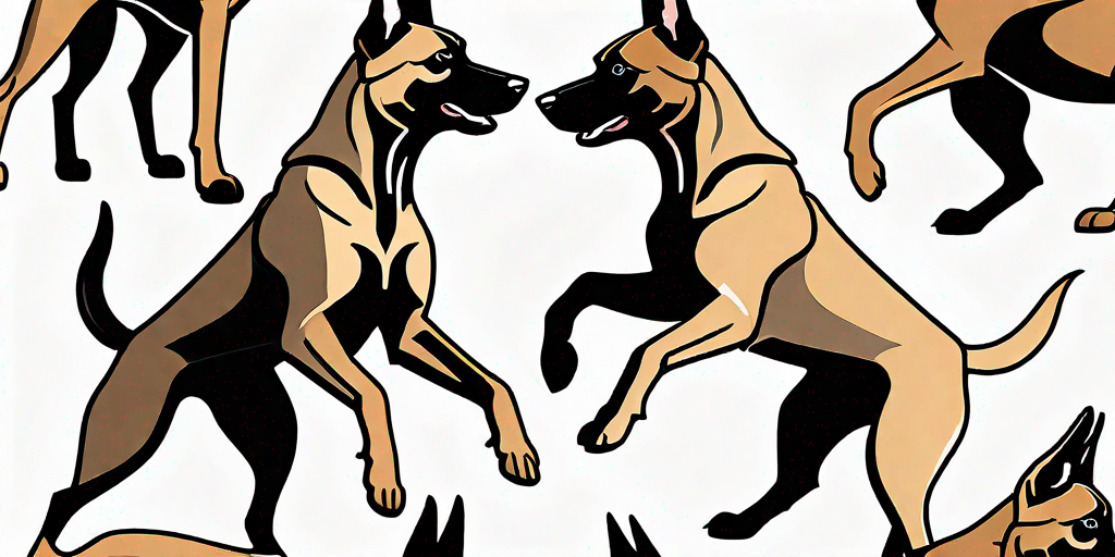 A malinois dog breed in a dynamic pose