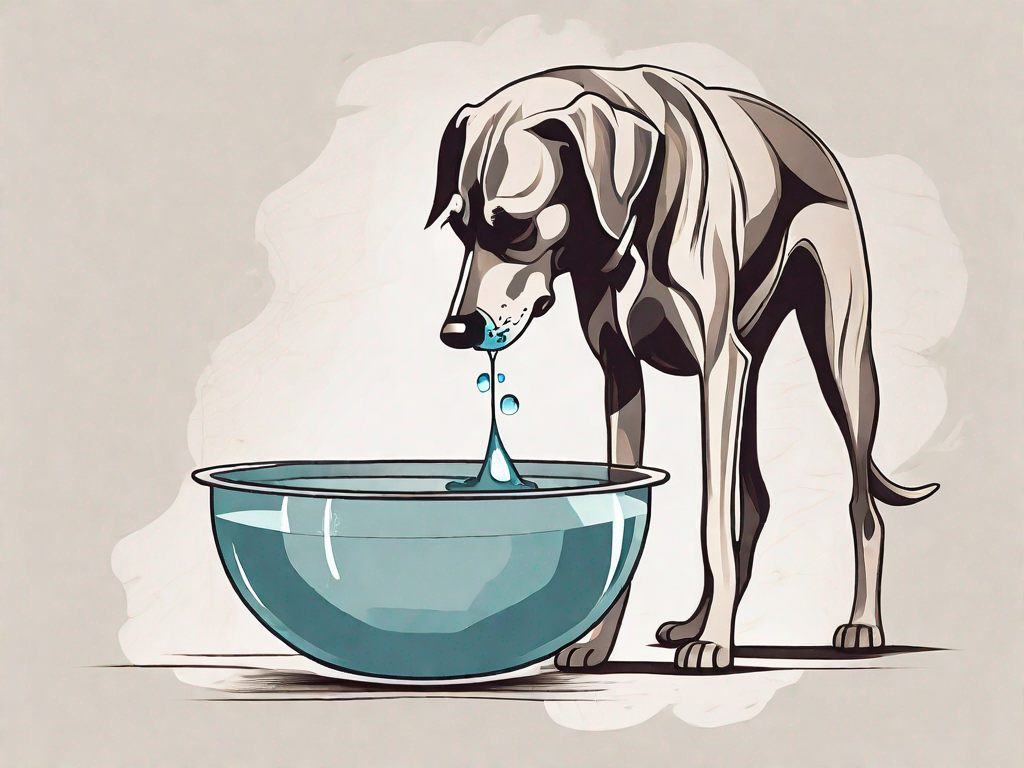 A dog drinking water from a bowl