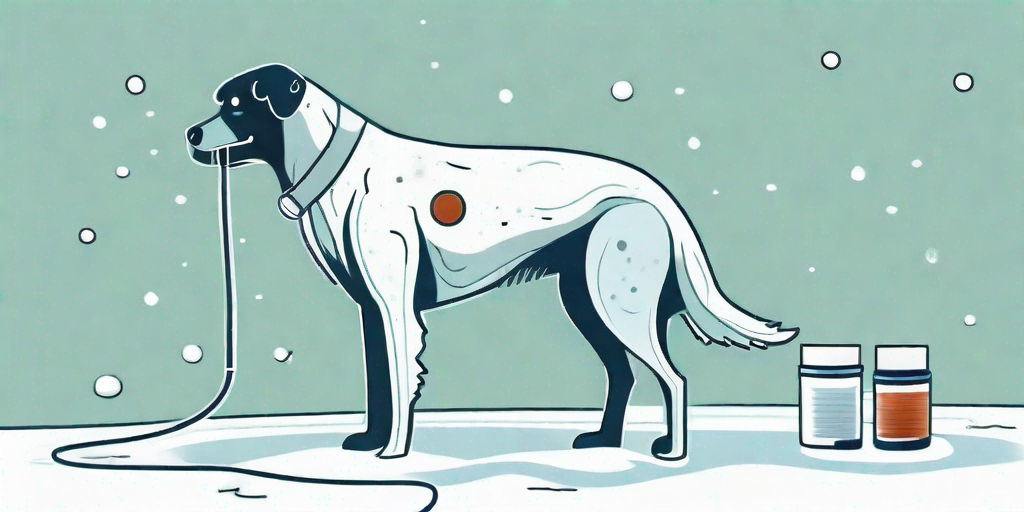 A dog in a snowy environment