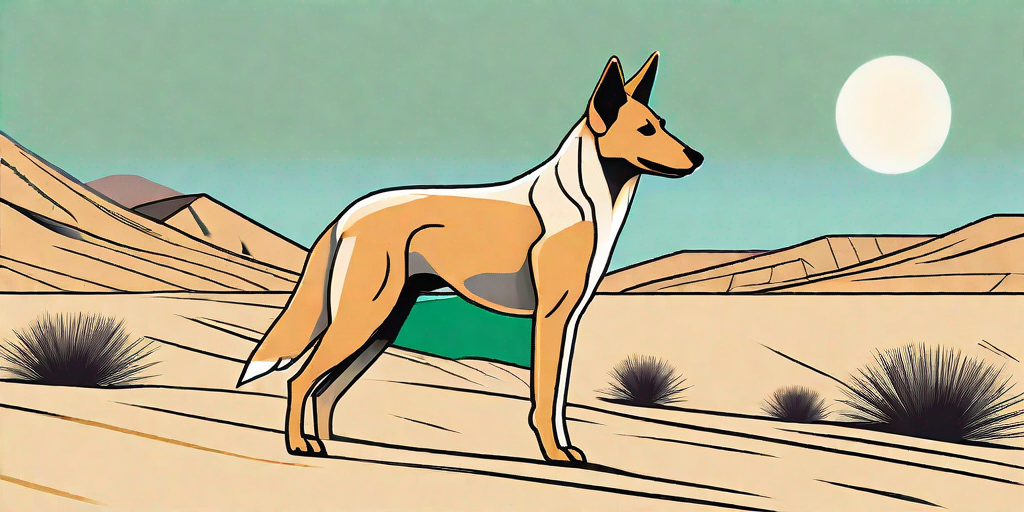 A kanaan dog showcasing its distinctive features such as its medium size