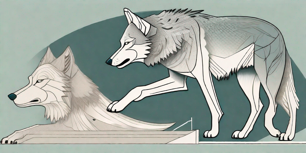 A wolf gradually transforming into a domestic dog