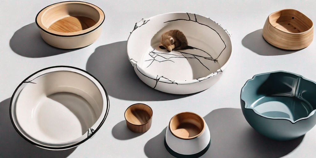 A variety of safe alternative pet bowls made from materials like ceramic