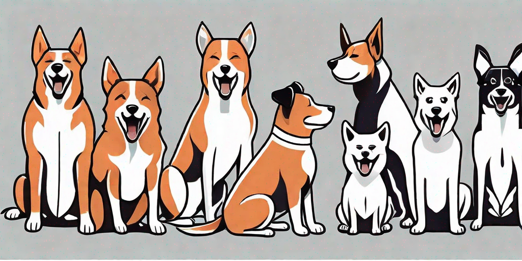 A variety of dogs in different postures and expressions