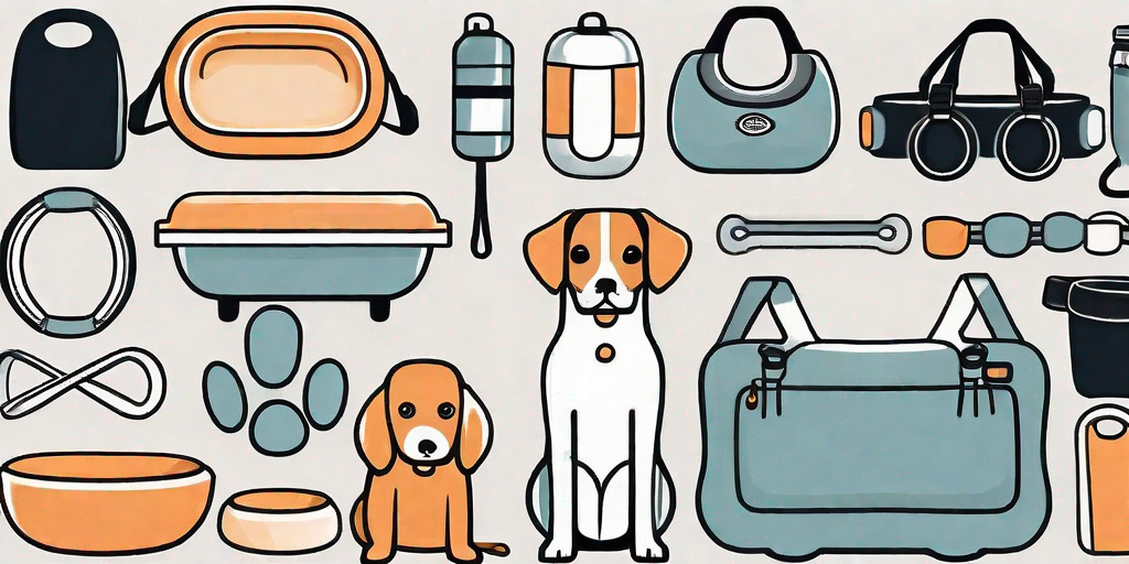 Various dog equipment such as a leash