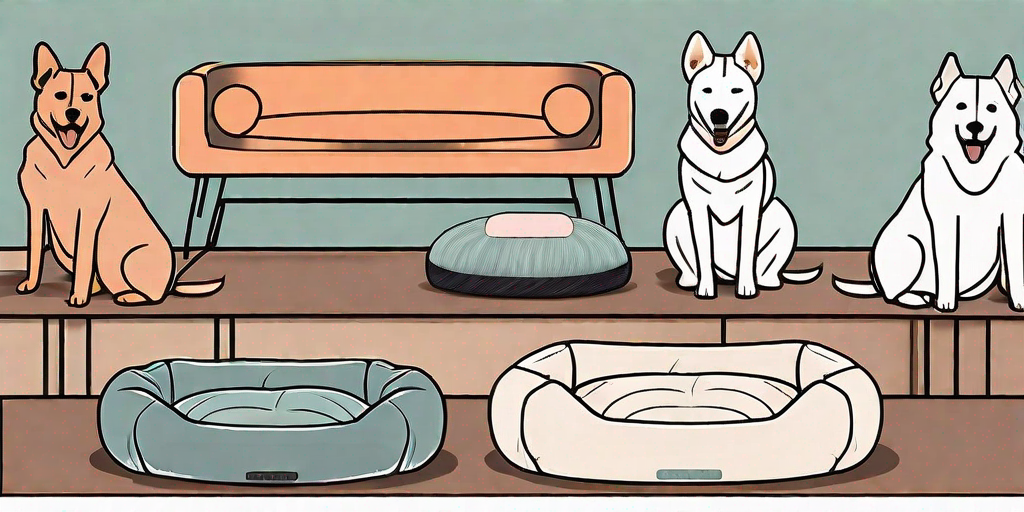 A variety of dog beds in different shapes