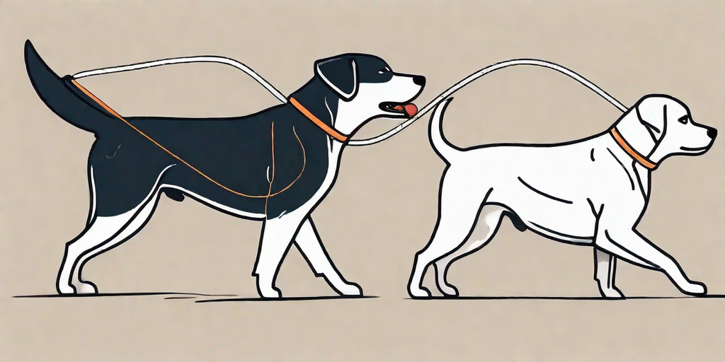 A dog on a leash displaying signs of reactivity