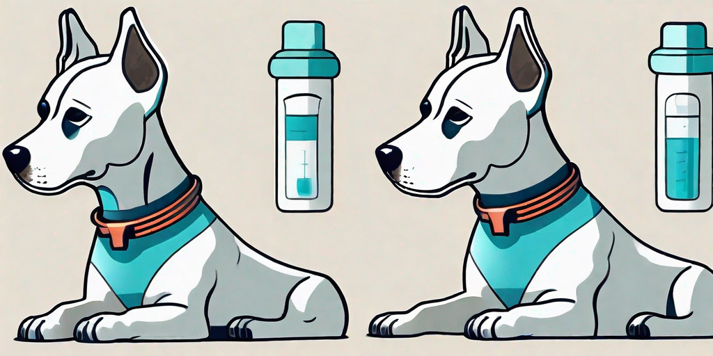 An asthma alert dog with a medical alert symbol on its collar
