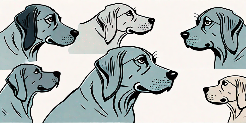 A dog showing various expressions to depict different behaviors