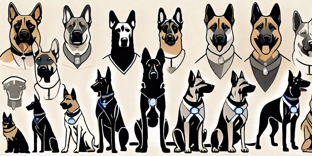 Various breeds of police dogs through the ages