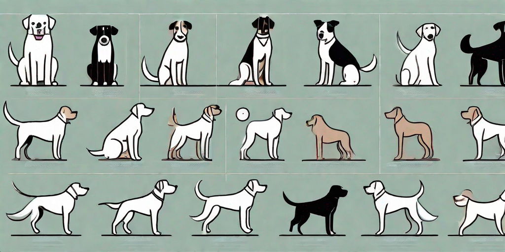 Various breeds of dogs attentively participating in different training activities