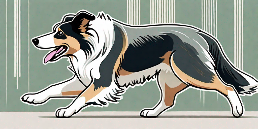 A playful collie dog showcasing its medium to large size
