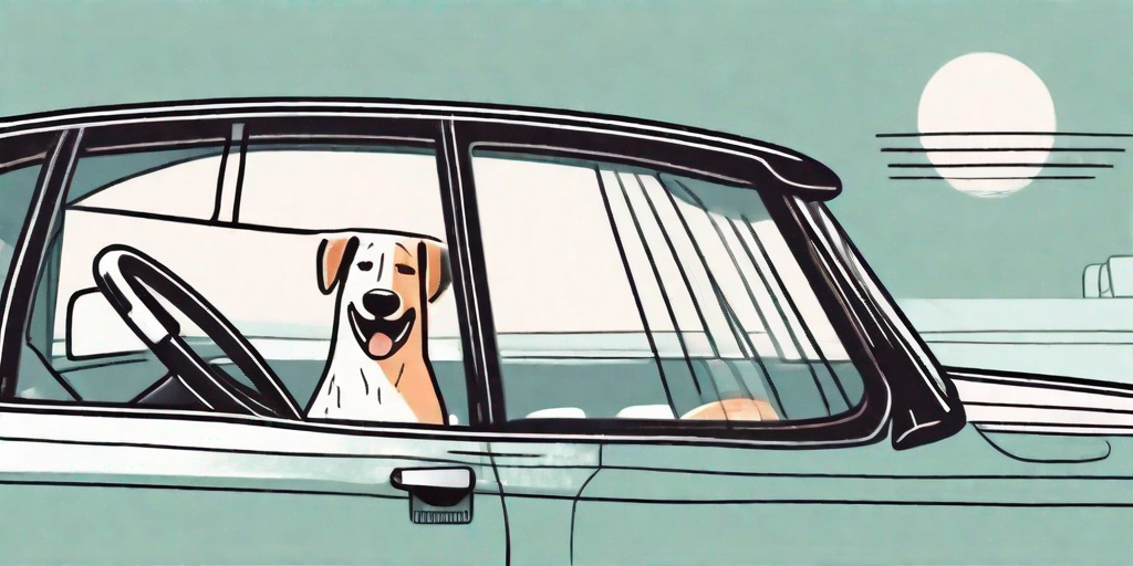 A dog happily sitting inside a well-ventilated car with a window slightly open
