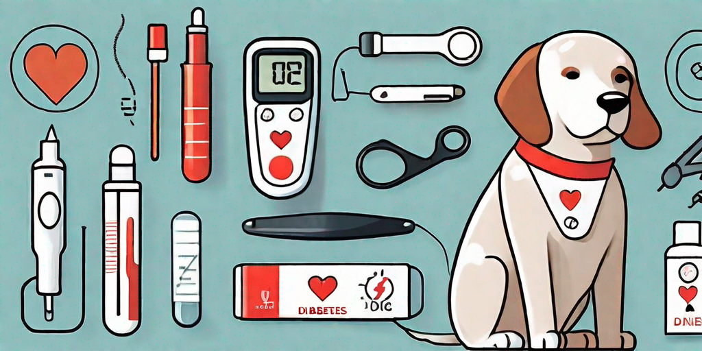 A diabetes alert dog with a medical alert symbol on its collar