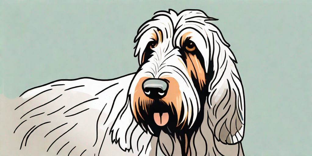 An otterhound dog showcasing its distinctive features such as its dense and rough coat