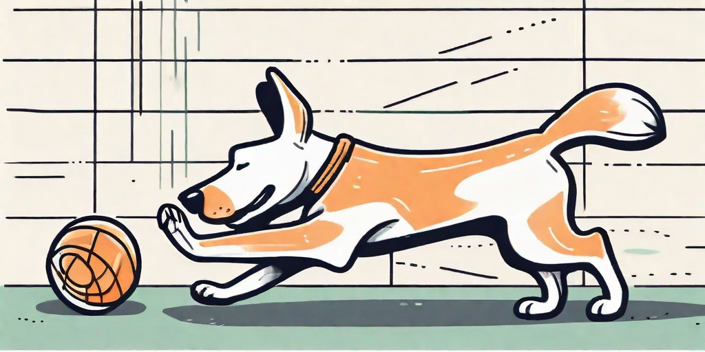 A playful dog performing the rolling trick