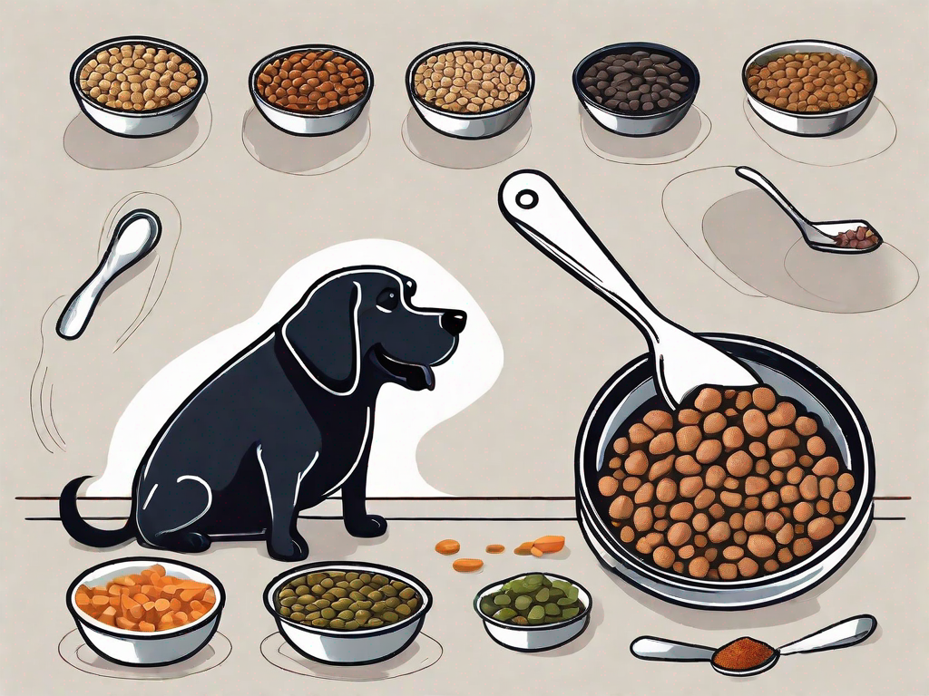 Various types of dog food arranged aesthetically