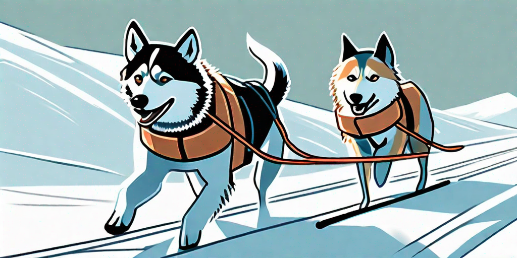 Two heroic sled dogs