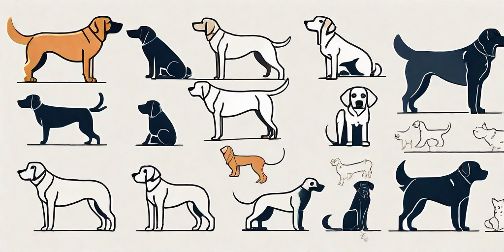 Various dog breeds exhibiting different behaviors