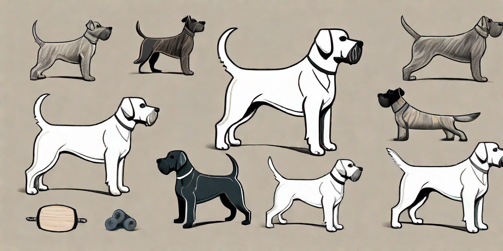 Various terrier breeds with noticeable differences in character and size