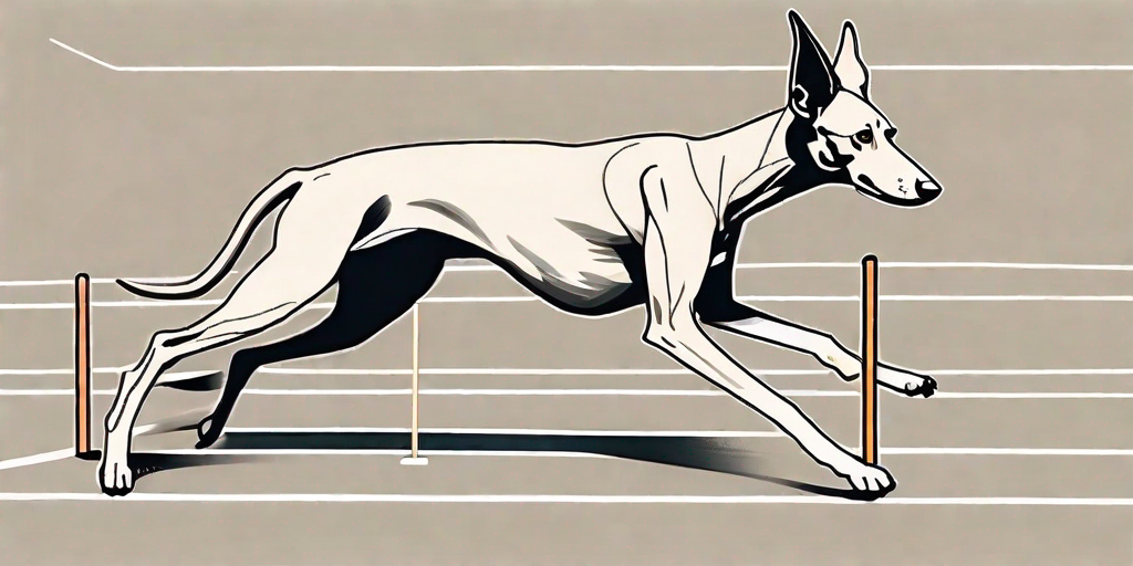A podenco dog showcasing its slender body