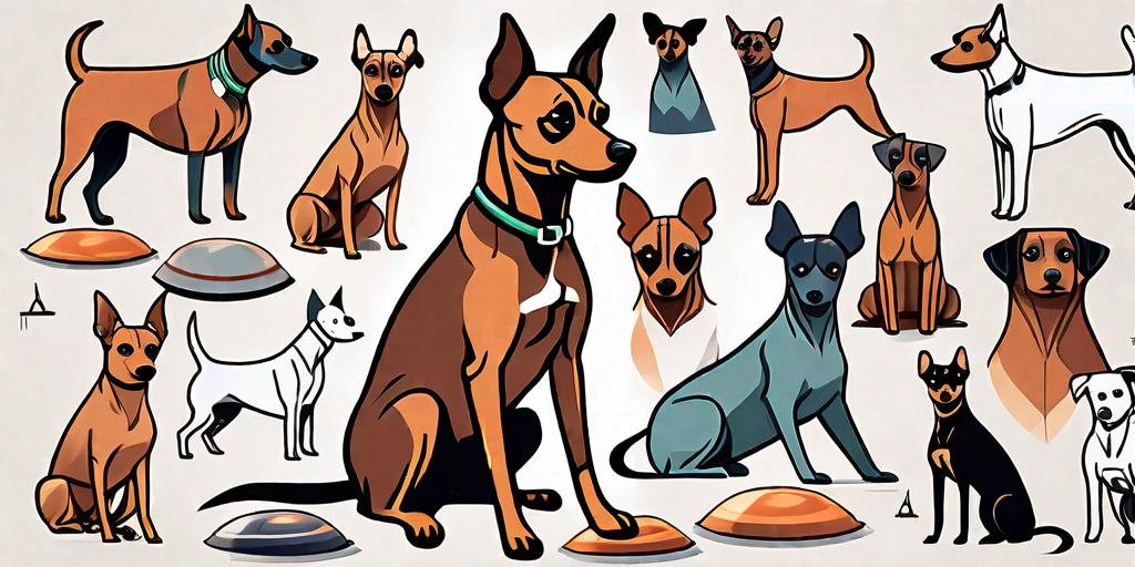 A variety of pinscher dog breeds