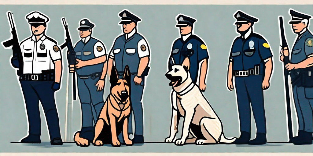 Various breeds of police dogs through the ages