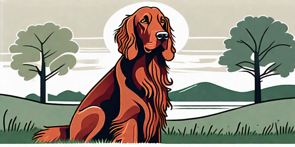 An irish setter dog showcasing its distinctive features like its long