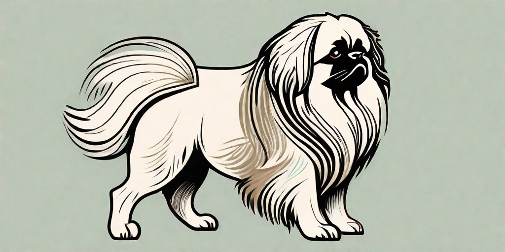 A pekingese dog showcasing its distinctive features such as its flat face