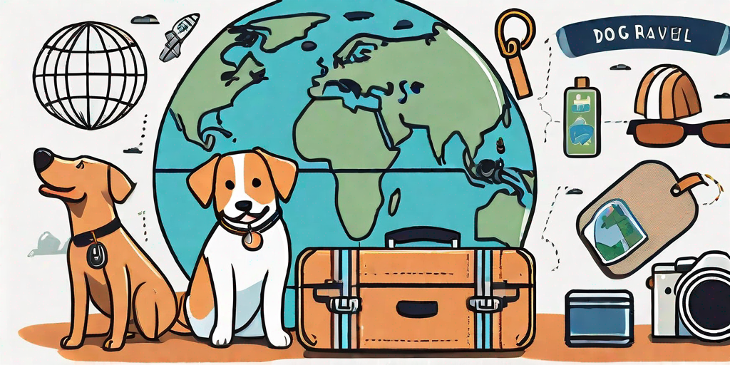 A suitcase filled with dog essentials like a leash