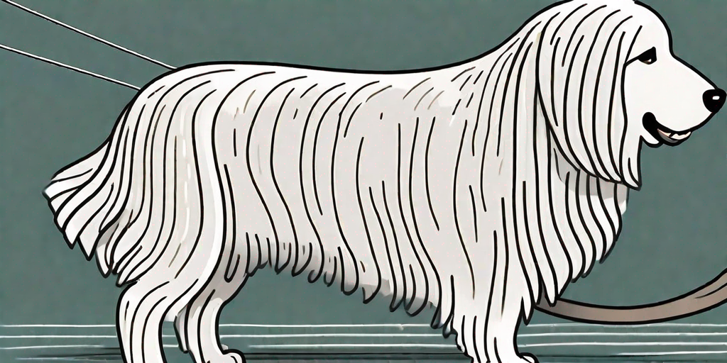 A komondor dog showcasing its distinct corded coat
