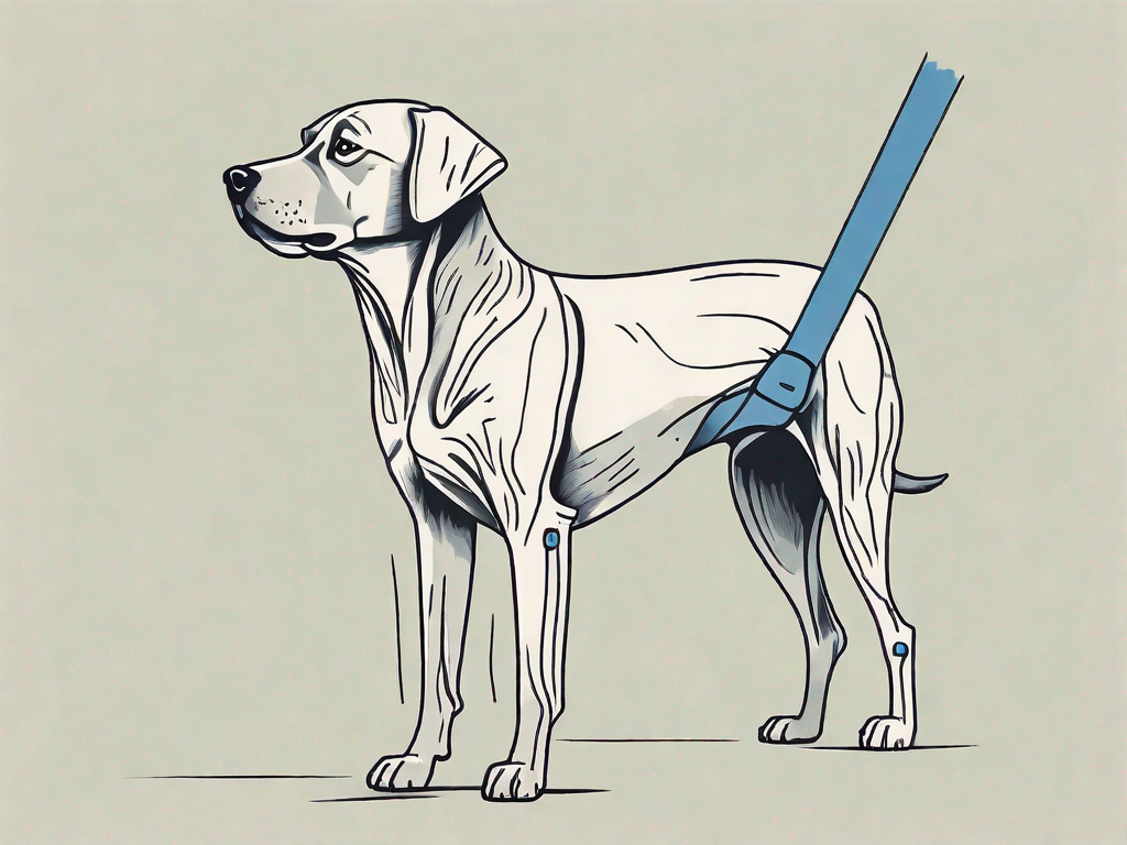 A dog showing signs of lameness such as difficulty standing or favoring one leg