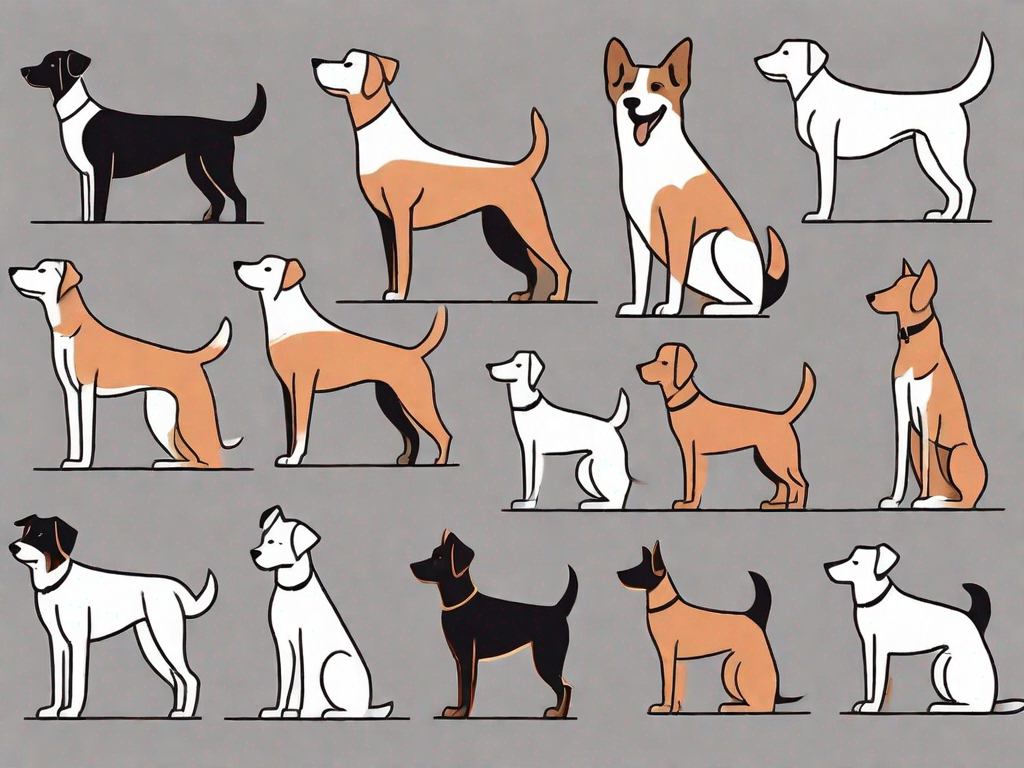 Various dogs displaying different body language signs