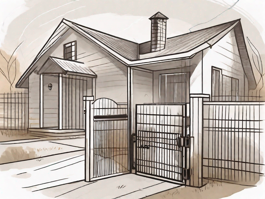 A well-secured home with visible safety features like a secure fence