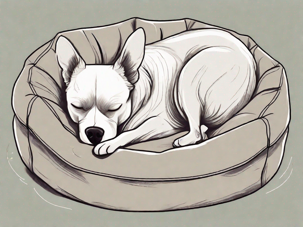 A nervous-looking dog finding comfort and relaxation in an inviting